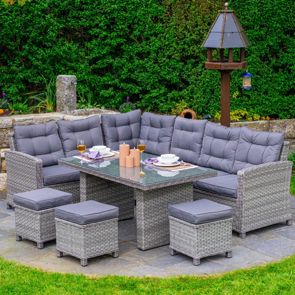 Dining Set Grey Rattan Corner Set Nova – Cambridge Right Hand