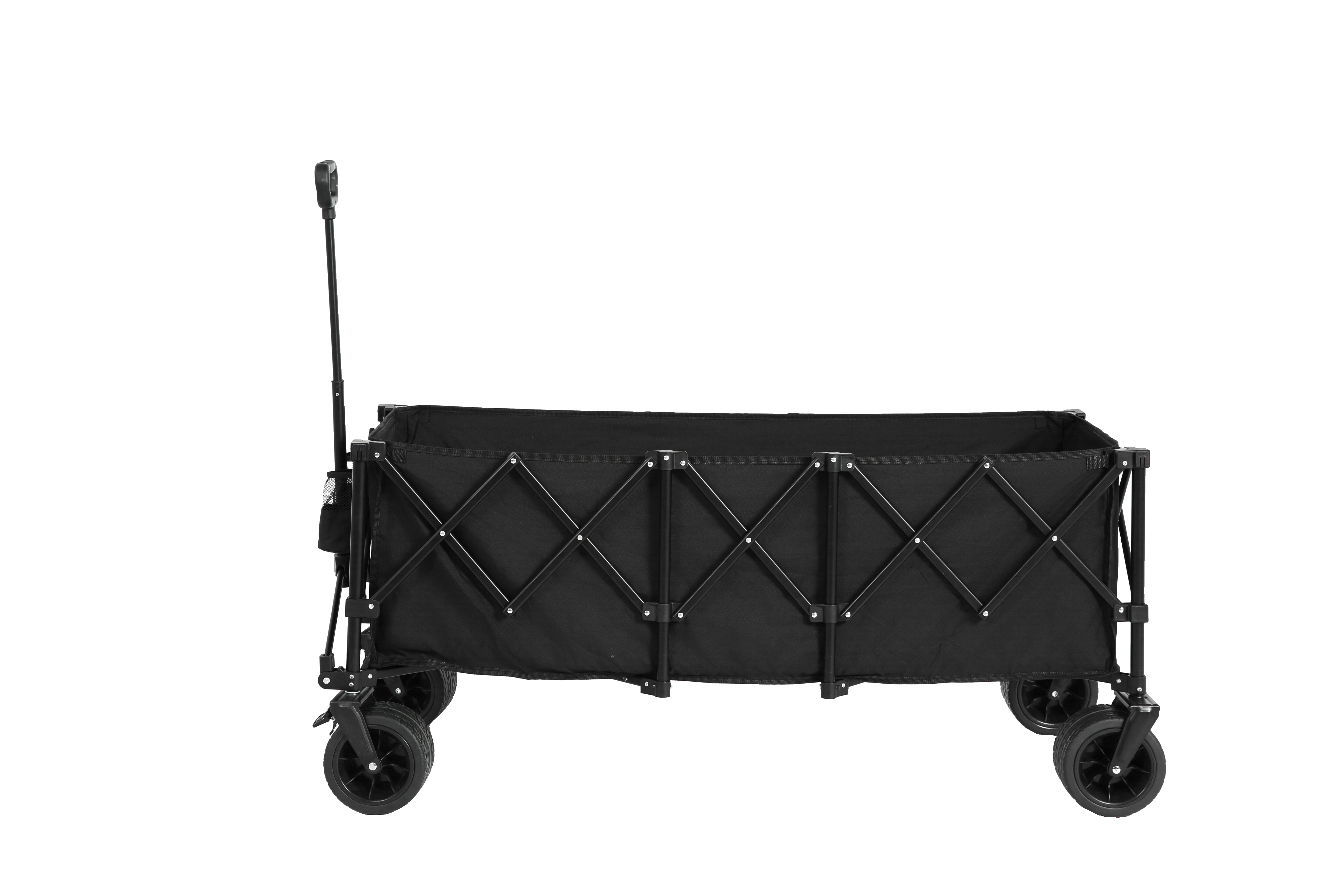 Foldable Extended Wagon, 220lbs Capacity, 300L, All-Terrain Wheels, Black