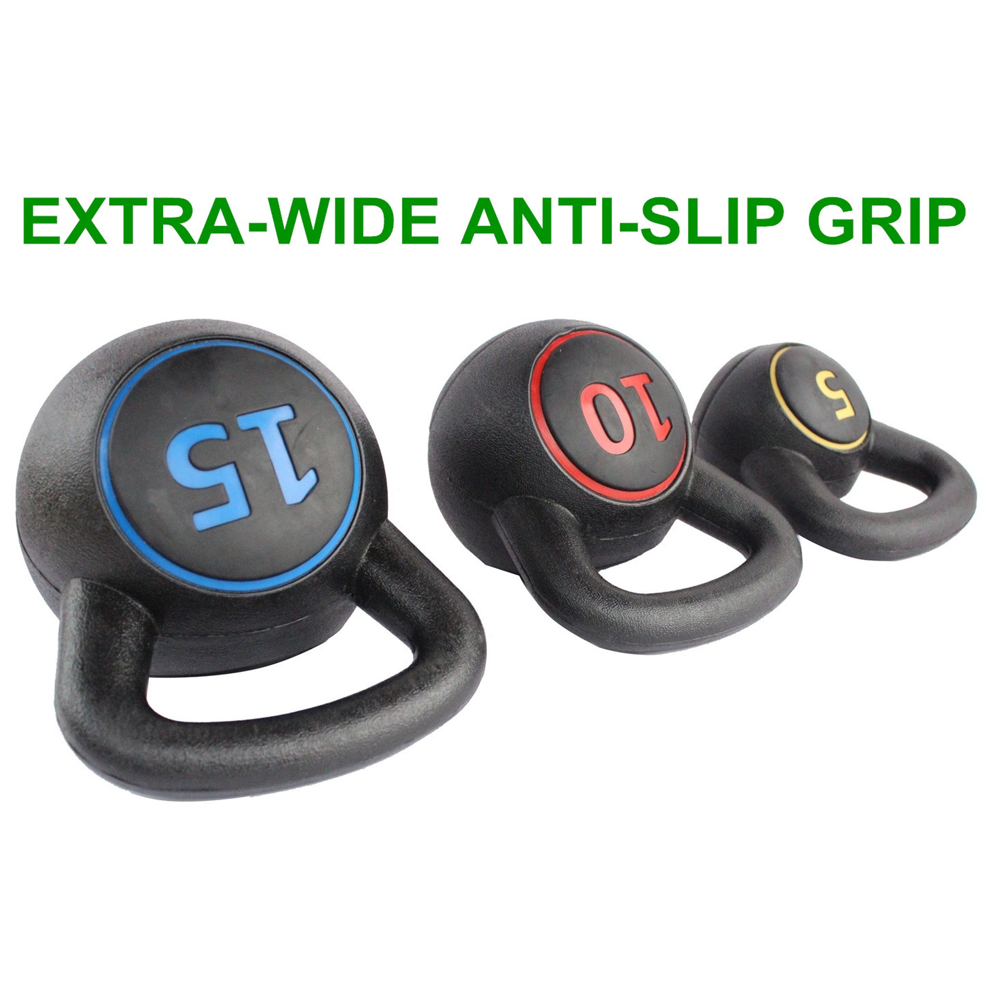 Kettlebell Set, 5/10/15LB Non-Slip Handle, Home Gym Equipment