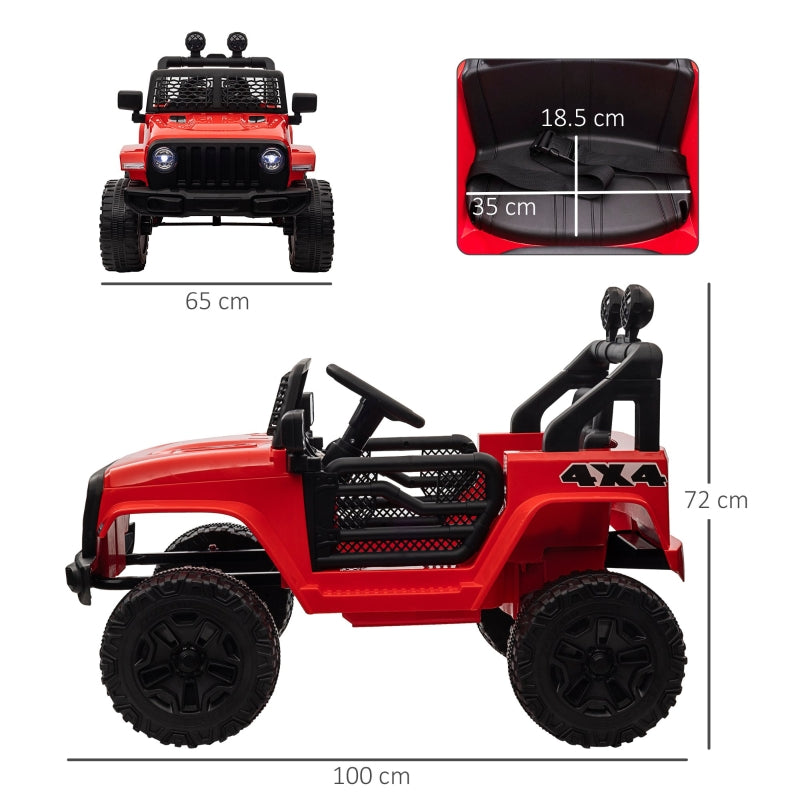 Kids Electric Ride On Car 12V Off Road Toy with Remote Control, Red