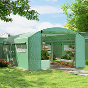 19 x 9.8ft Walk-In Polytunnel Greenhouse - Green