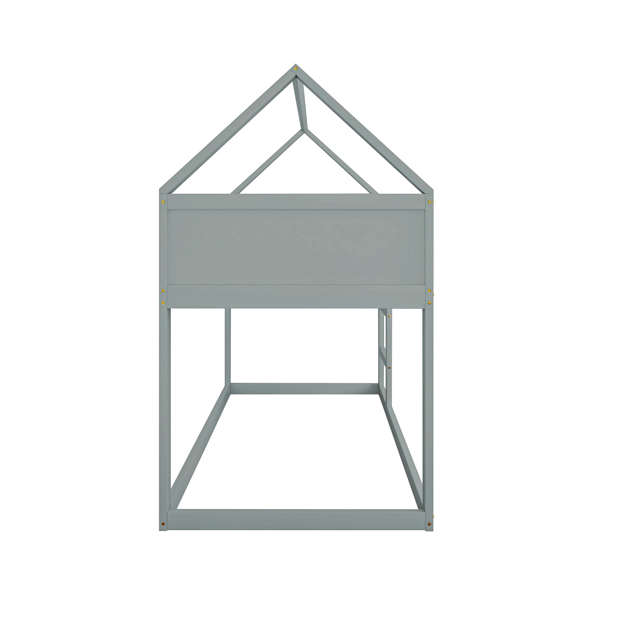 Bunk Bed, Low Single with Stairs, Solid Wood, Grey