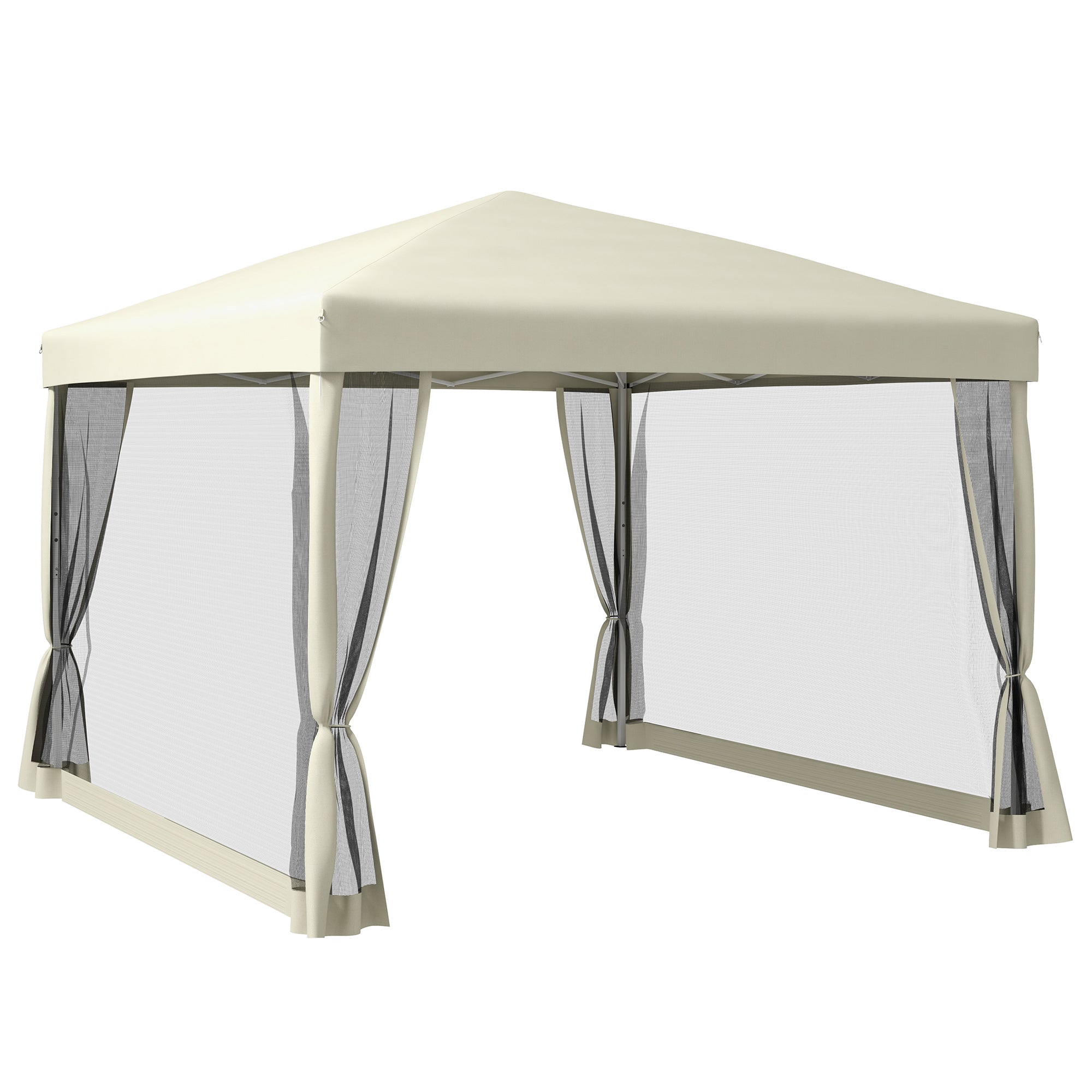 Pop Up Gazebo with 4 Mesh Sides, Carry Bag, Adjustable Height - 3x3m