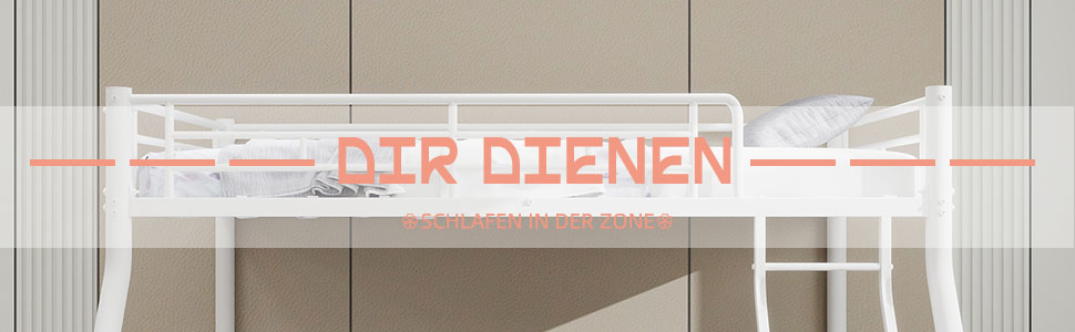 Bunk Bed, Twin Over Full with Ladder & Guardrail, Heavy Duty Metal