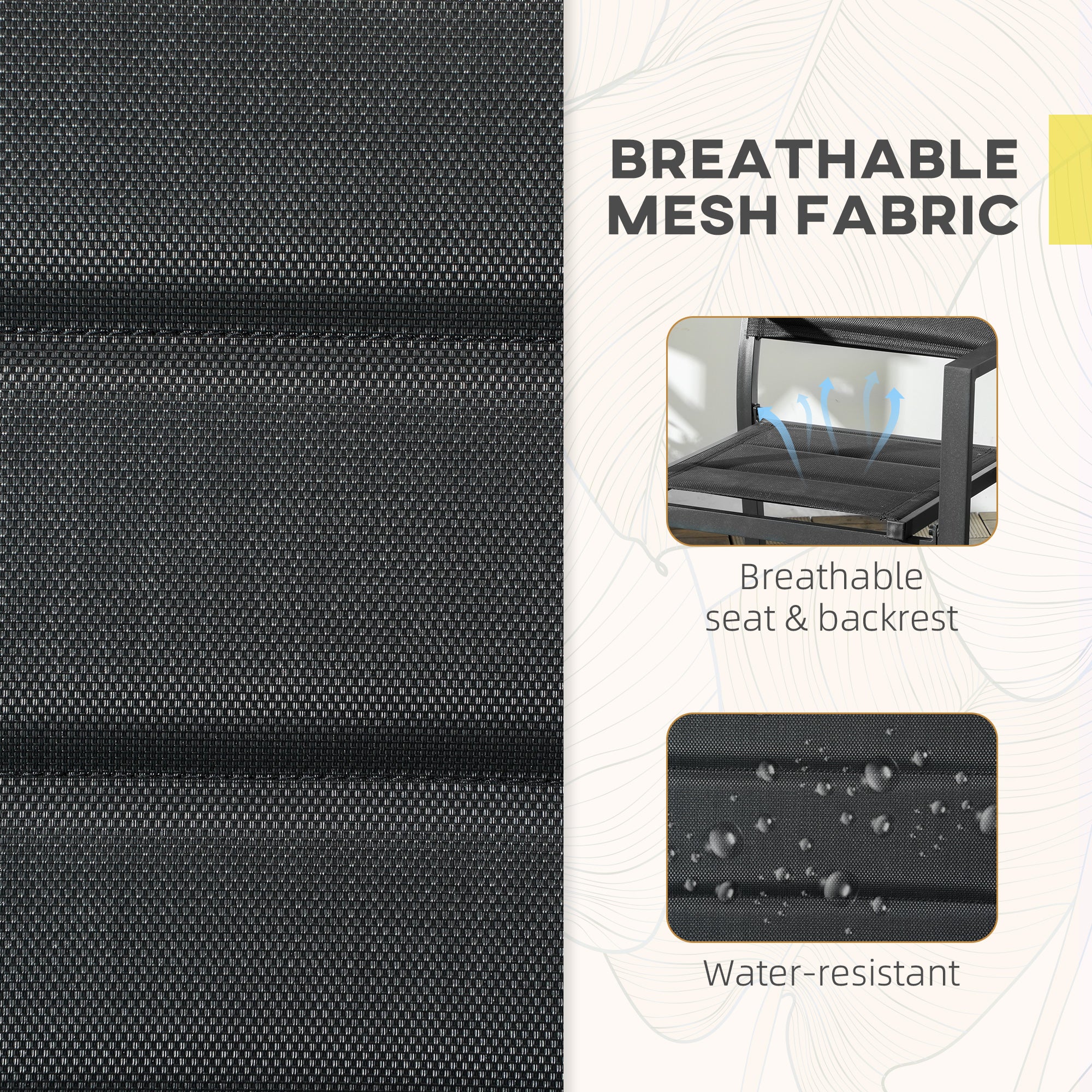 Set of Two Stacking Garden Chairs Aluminium Black