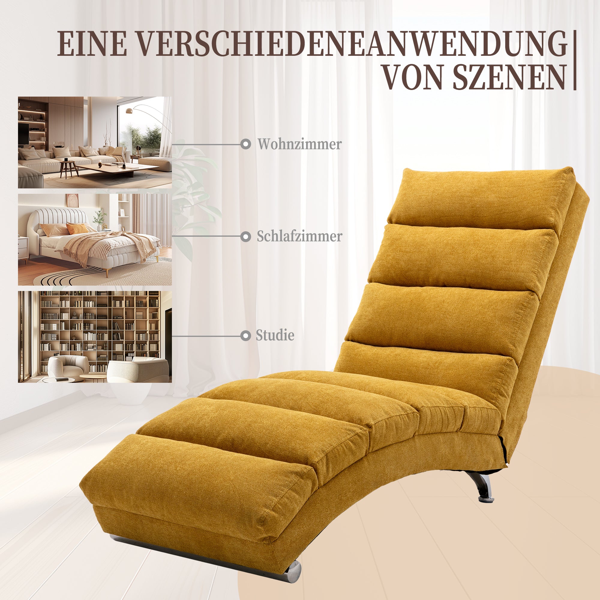 Relaxation Lounger, Fixed Reclining Sofa, Full Body Support, Vibration Function, Side Pockets