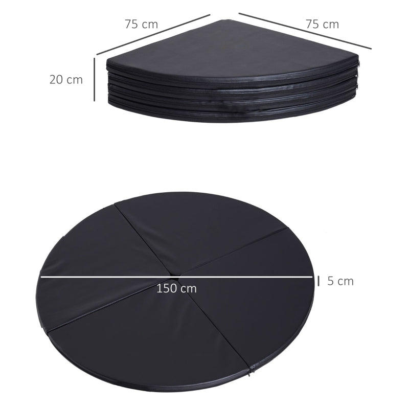 Pole Dance Mat, 5 cm Thick Round for Gymnastics and Yoga, Black