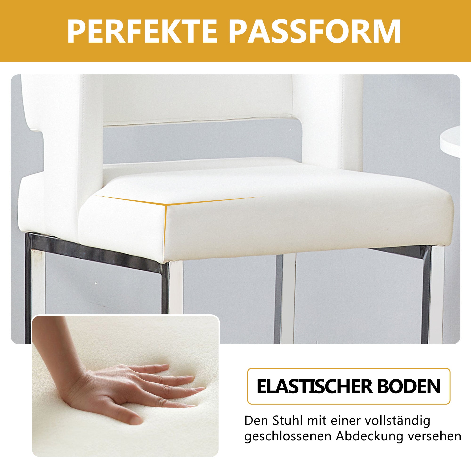 Bar Stools 2-Pack Nordic Style Modern Square Design Silver Metal Legs