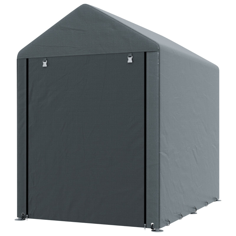 Garden Shed Storage Tent, Robust Weatherproof Steel Frame, Dark Grey