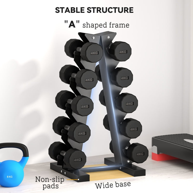 Five-Tier Dumbbell Storage Rack, Home Gym Exercise, Black