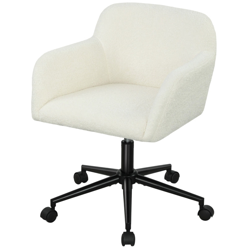 Swivel Office Chair, Desk Chair, Height Adjustable, Cream White