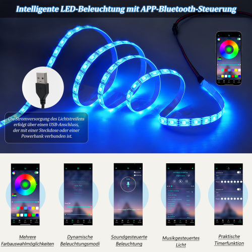 Display Cabinet, Freestanding Storage with LED Lighting, Black