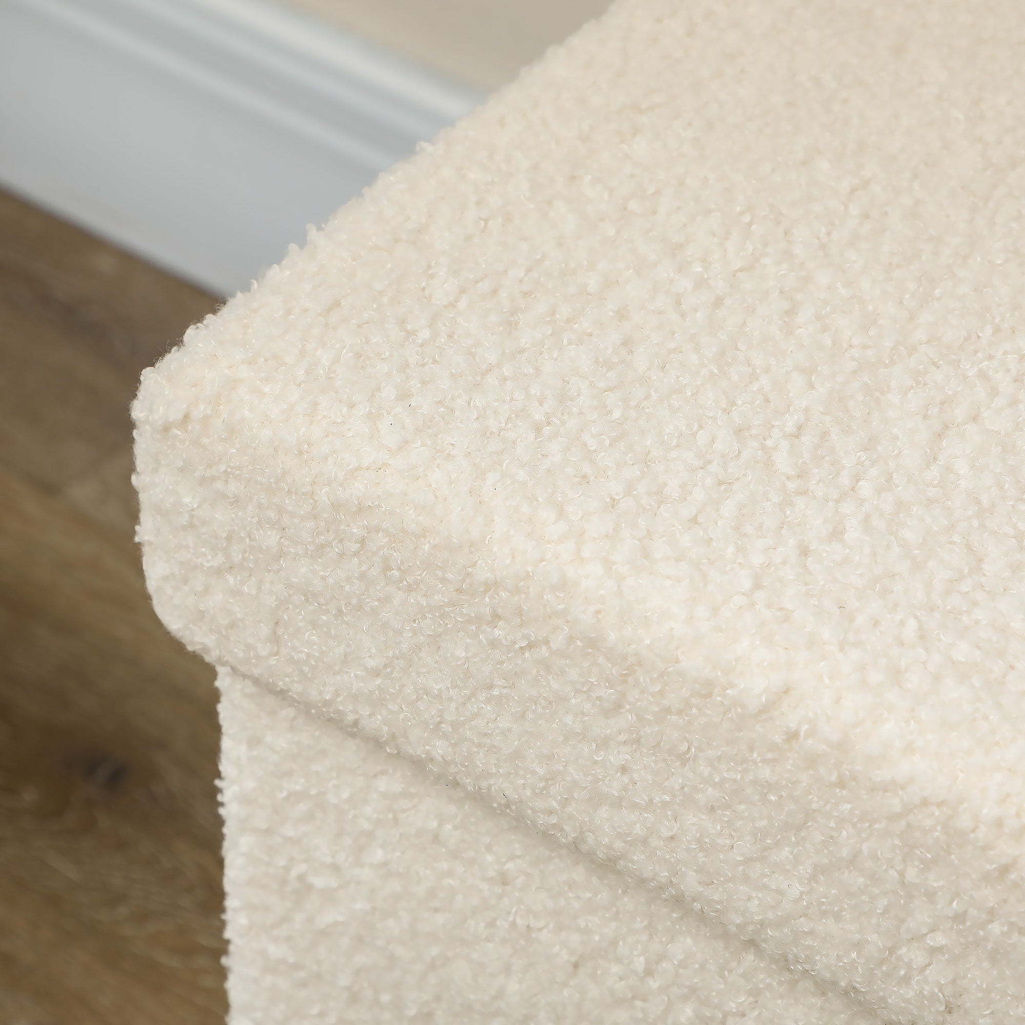 Bench with Storage, Foldable Upholstered Bed Chest, Velvet Cream White