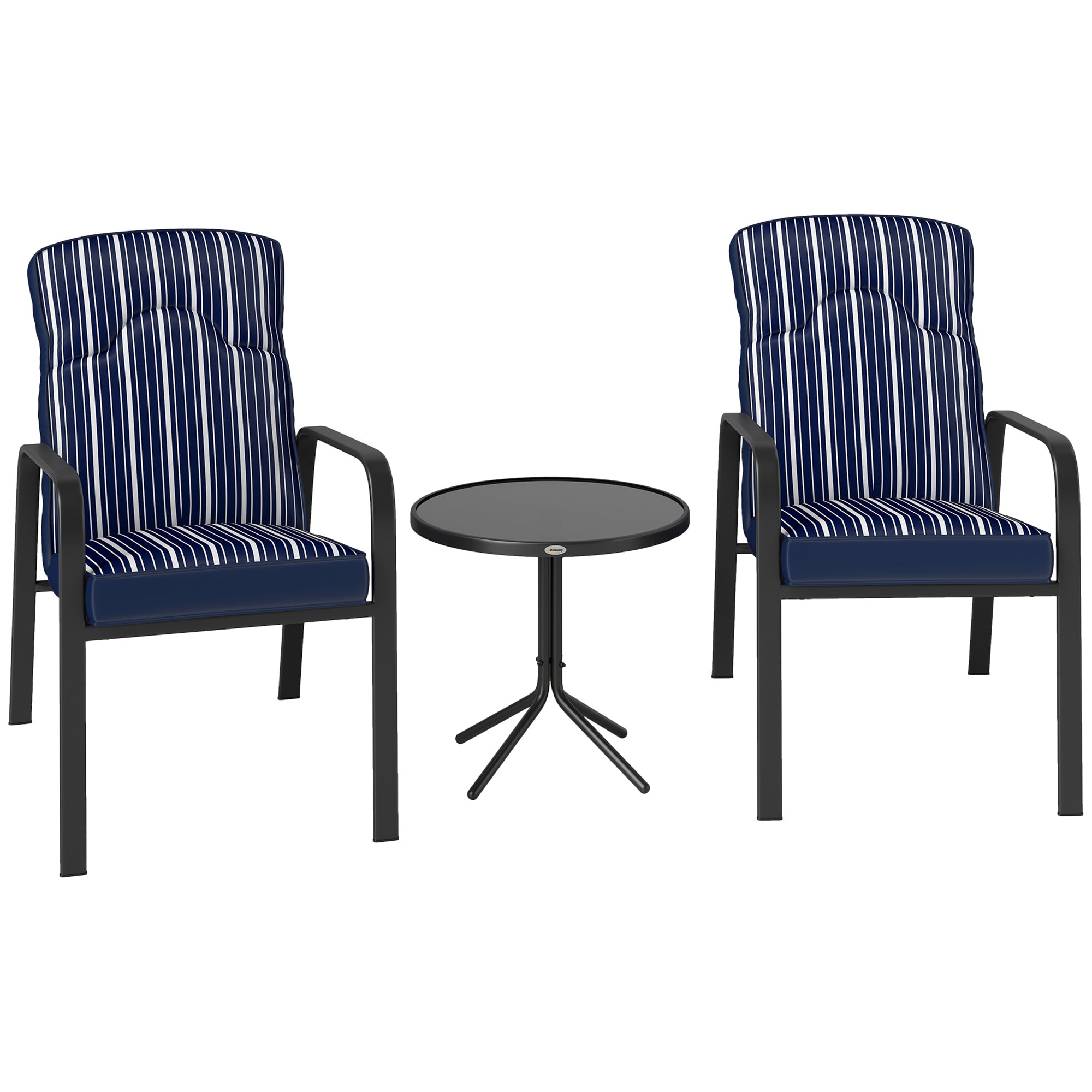Three-Piece Reclining Chair Set - Blue