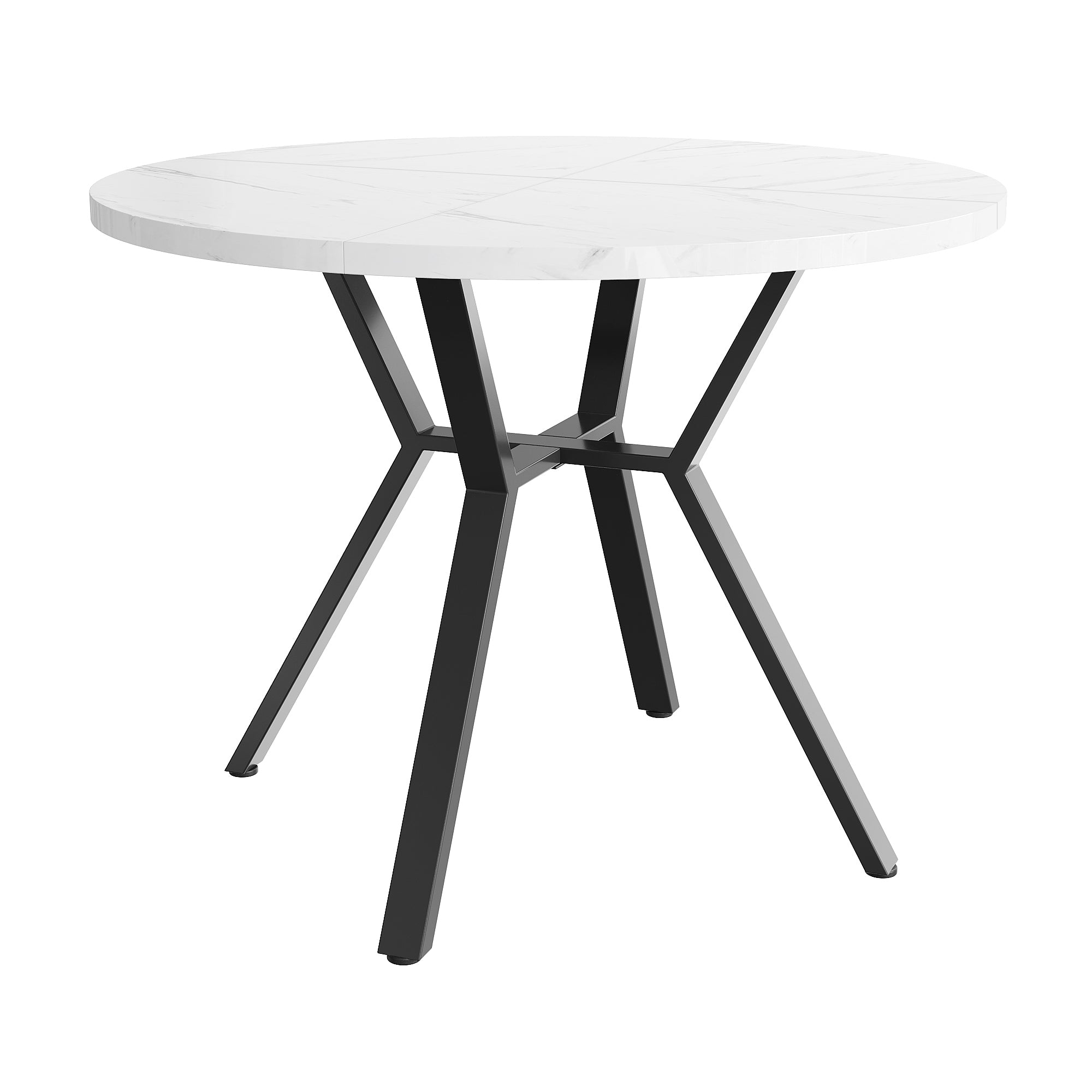 Round Dining Table, Modern Simple, Black Marble