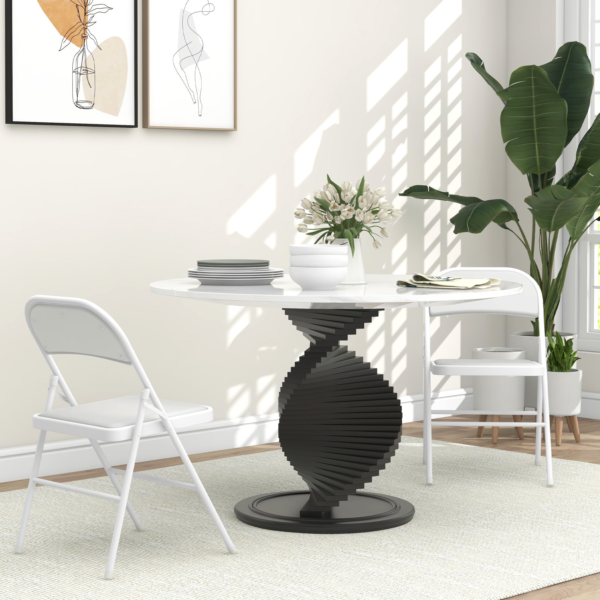 Folding Camping Chair, Padded, Foldable, 120 kg Load, White