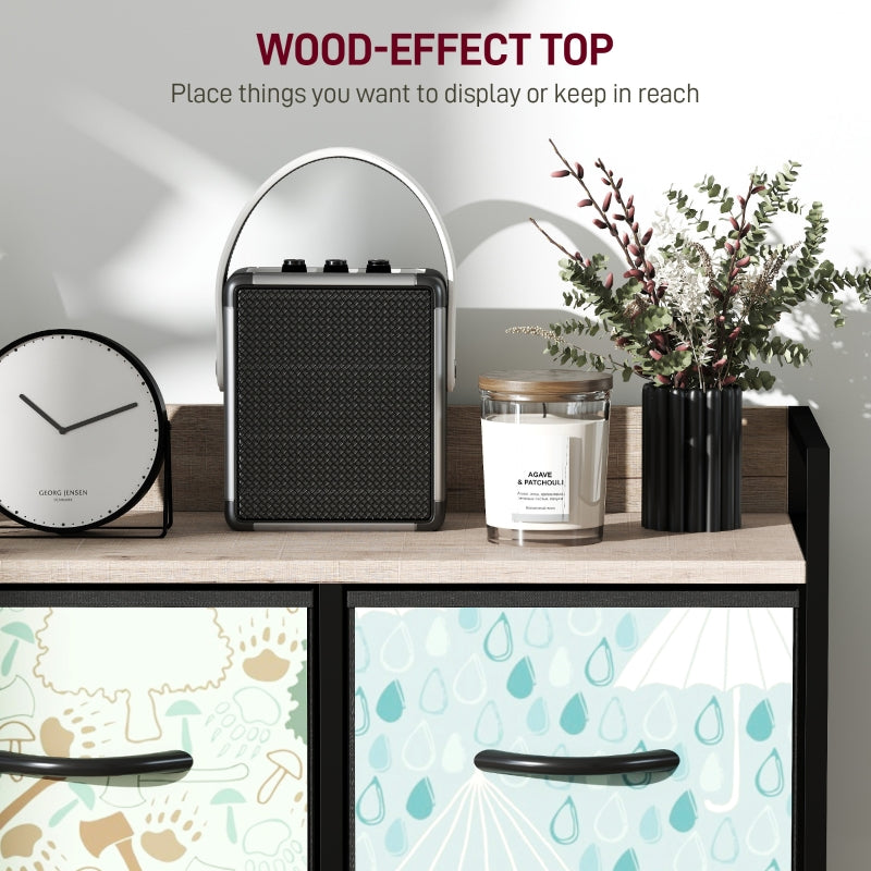 Chest of Drawers, 5-Drawer Storage Unit, Blue