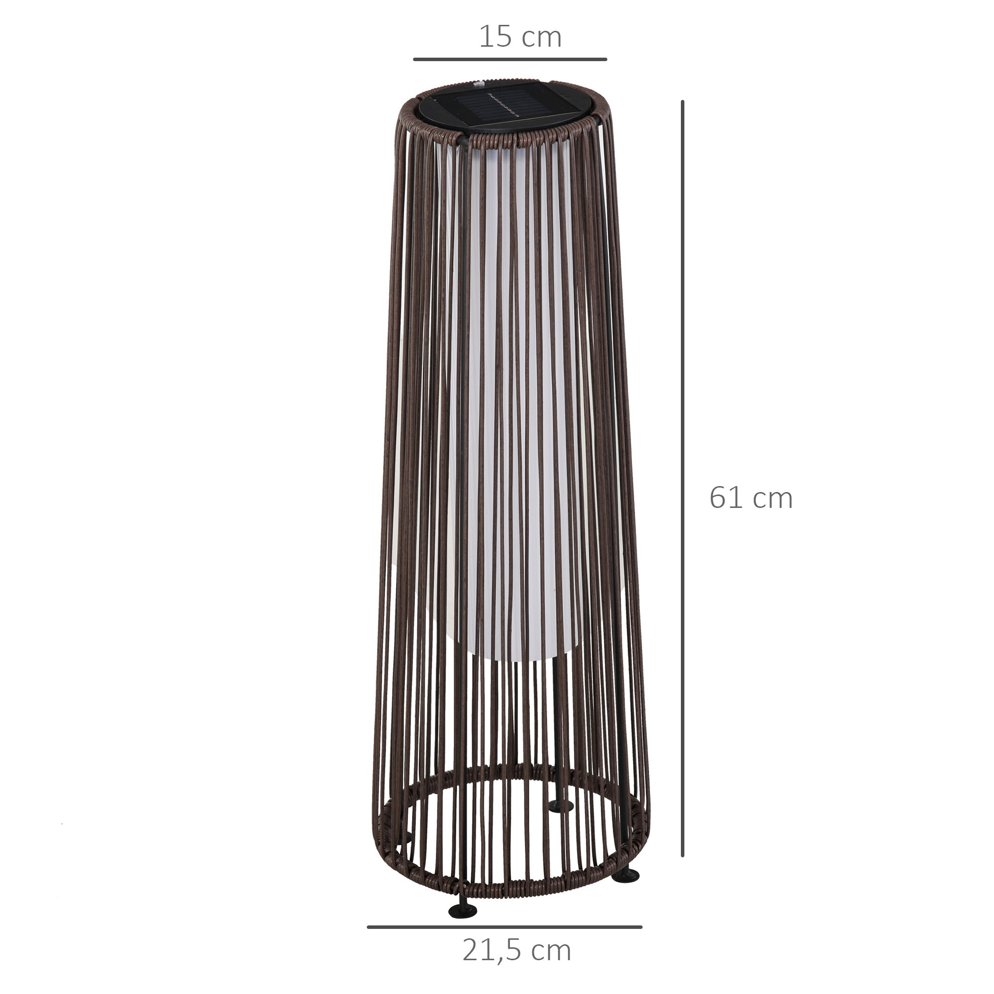 Solar Lamp Garden Lamp Rattan Automatic LED Brown