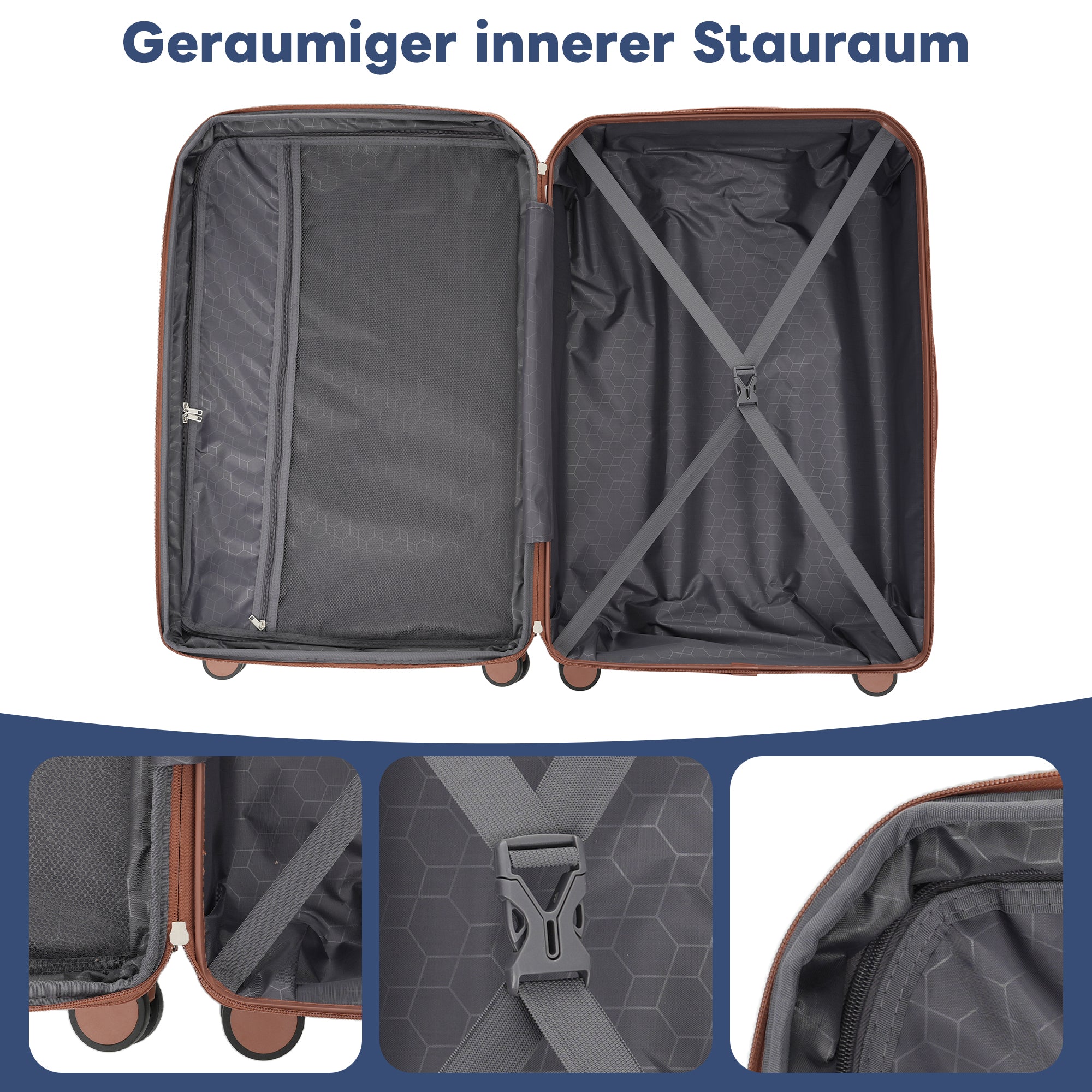 S&M&L&XL Luggage Set 4-Piece 360° Double Wheels TSA Lock Hardshell