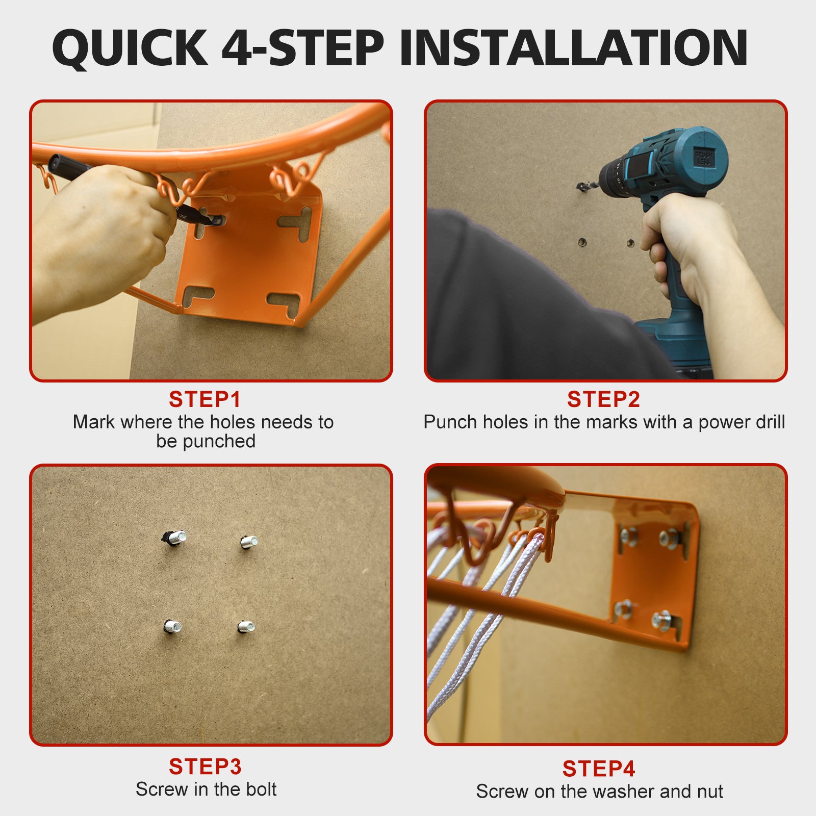 Basketball Rim Replacement, 45.72cm Heavy Duty Flex, Orange