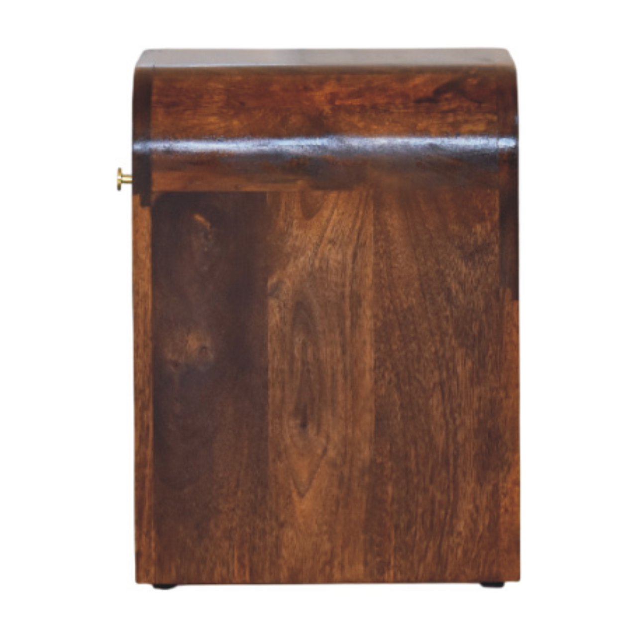 Mini Darcy Nightstand Curved Edges 1 Drawer Solid Wood Dark Brown