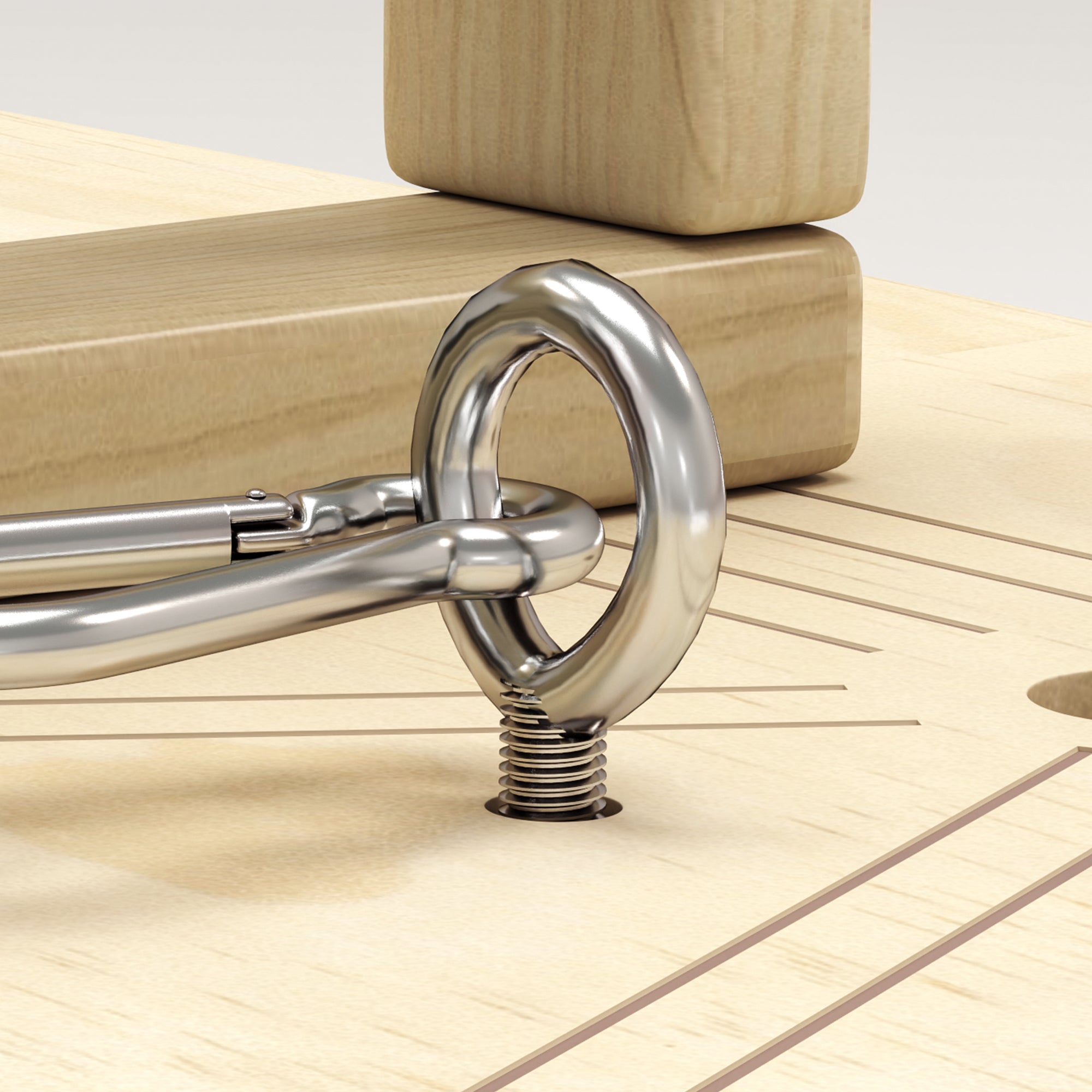 Wooden Push-Up Bars 8-Hole Fitness Parallettes Resistance Bands, Natural