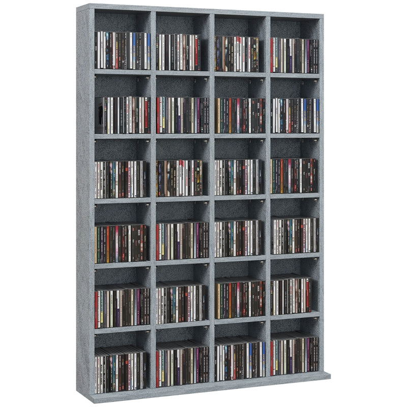 CD Storage Unit Adjustable Shelves 89 x 130.5 cm Cement Grey