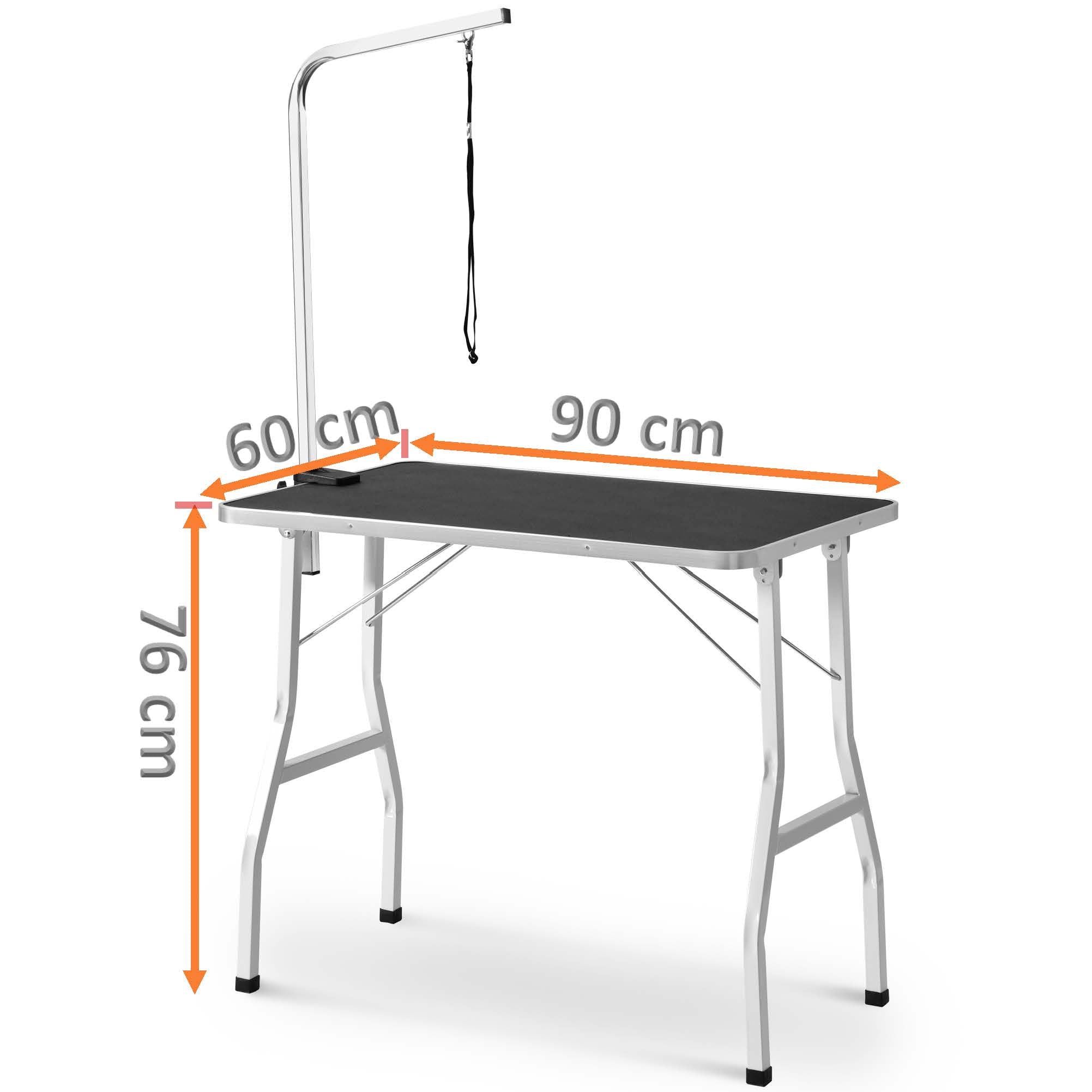 Pet Grooming Table, Foldable with Arm, Rubberized Surface