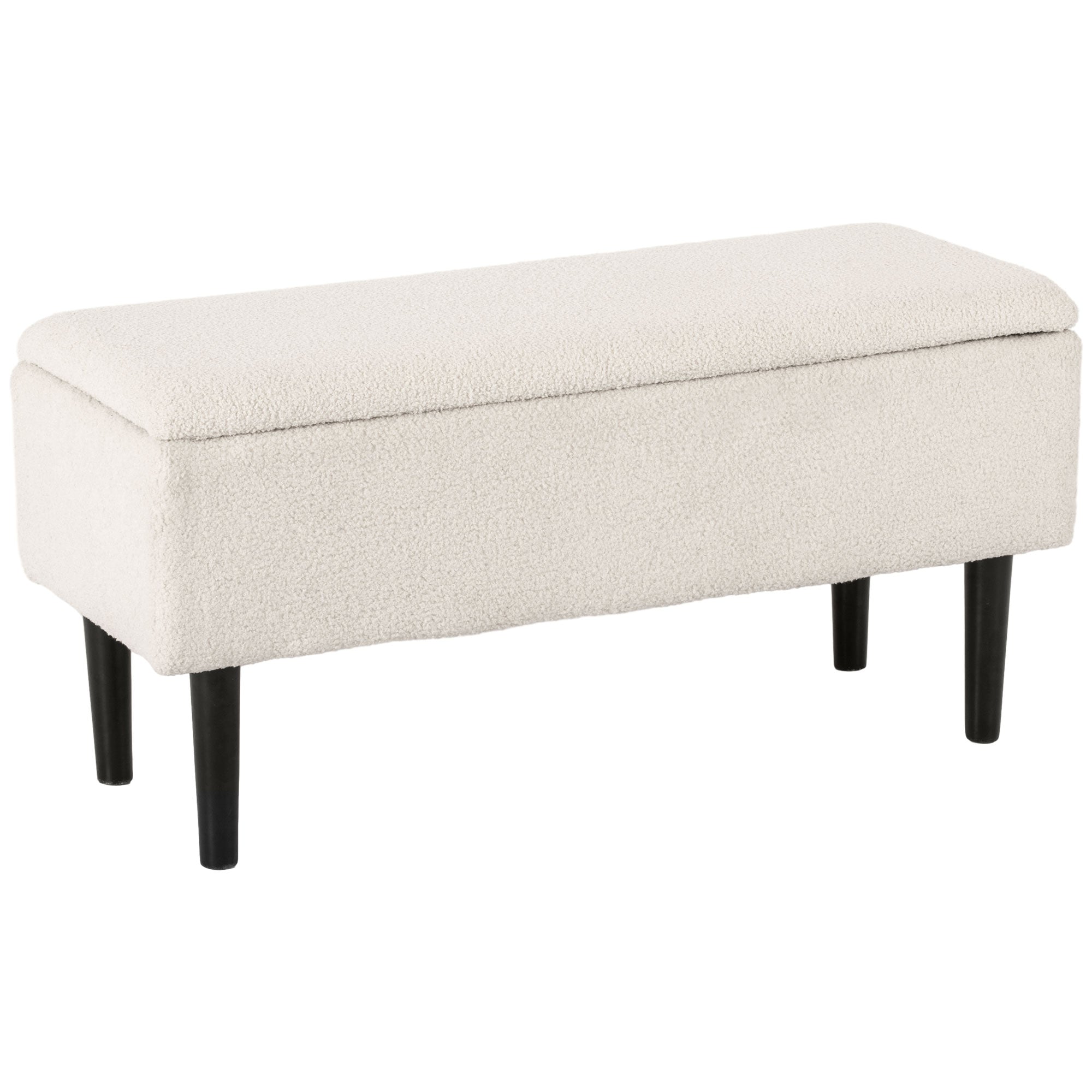 Storage Bench, Upholstered with Hinged Lid, 95x38x45cm, Velvet Look