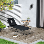 Sun Lounger Relaxation Lounger Face Opening Reading Window Three-legged, Black
