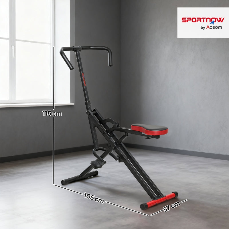 Exercise Machine with Adjustable Pedals and Metal Tubes, Foldable Red