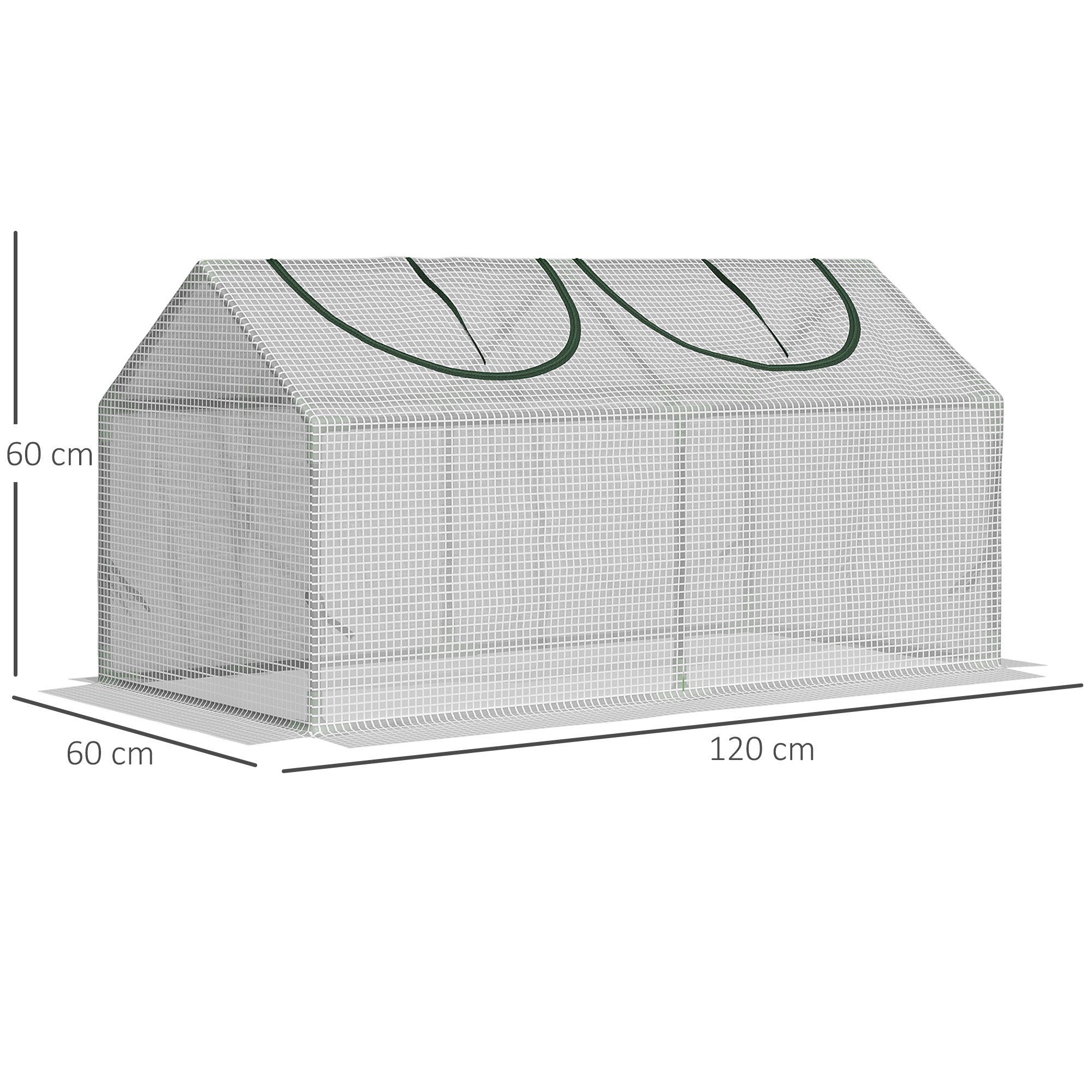 Foil Greenhouse, Window Cold Frame Tomato House 120x60x60cm, White PE