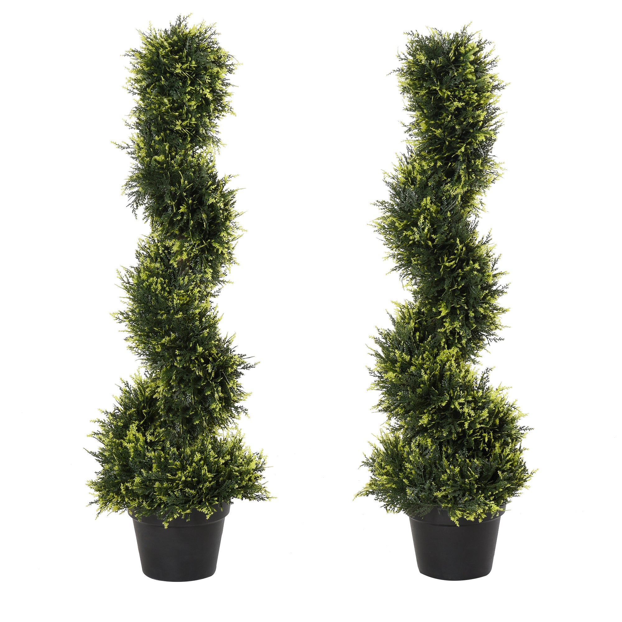 Artificial Cedar Trees Set of 2, Large 90cm Spiral Plant for Decoration, Plastic