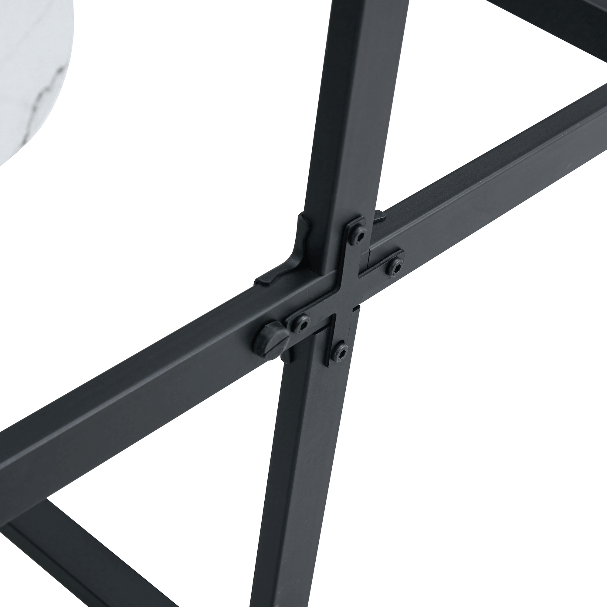 Extendable Dining Table Space-Saving Wood Grain 4-6 Person Black/Metal