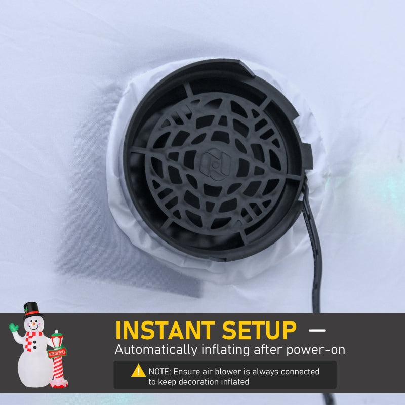 8ft Tall Christmas Inflatable Snowman with Street Lamp, Lighted Outdoor Decoration