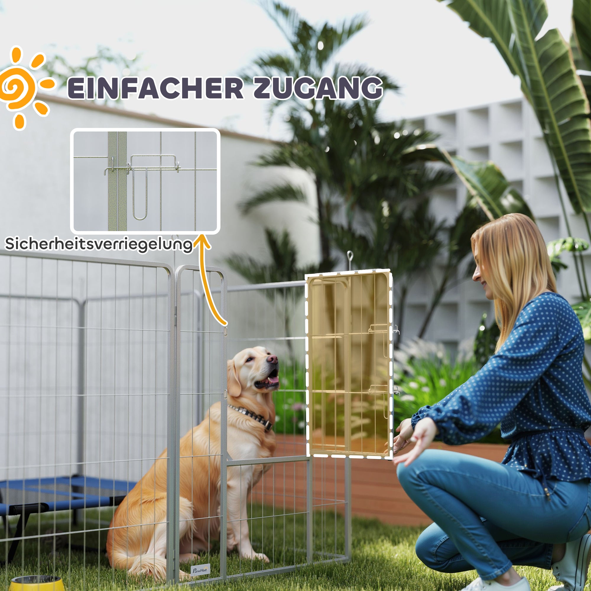 Puppy Playpen 8-Piece 100cm High Outdoor Run Steel Silver