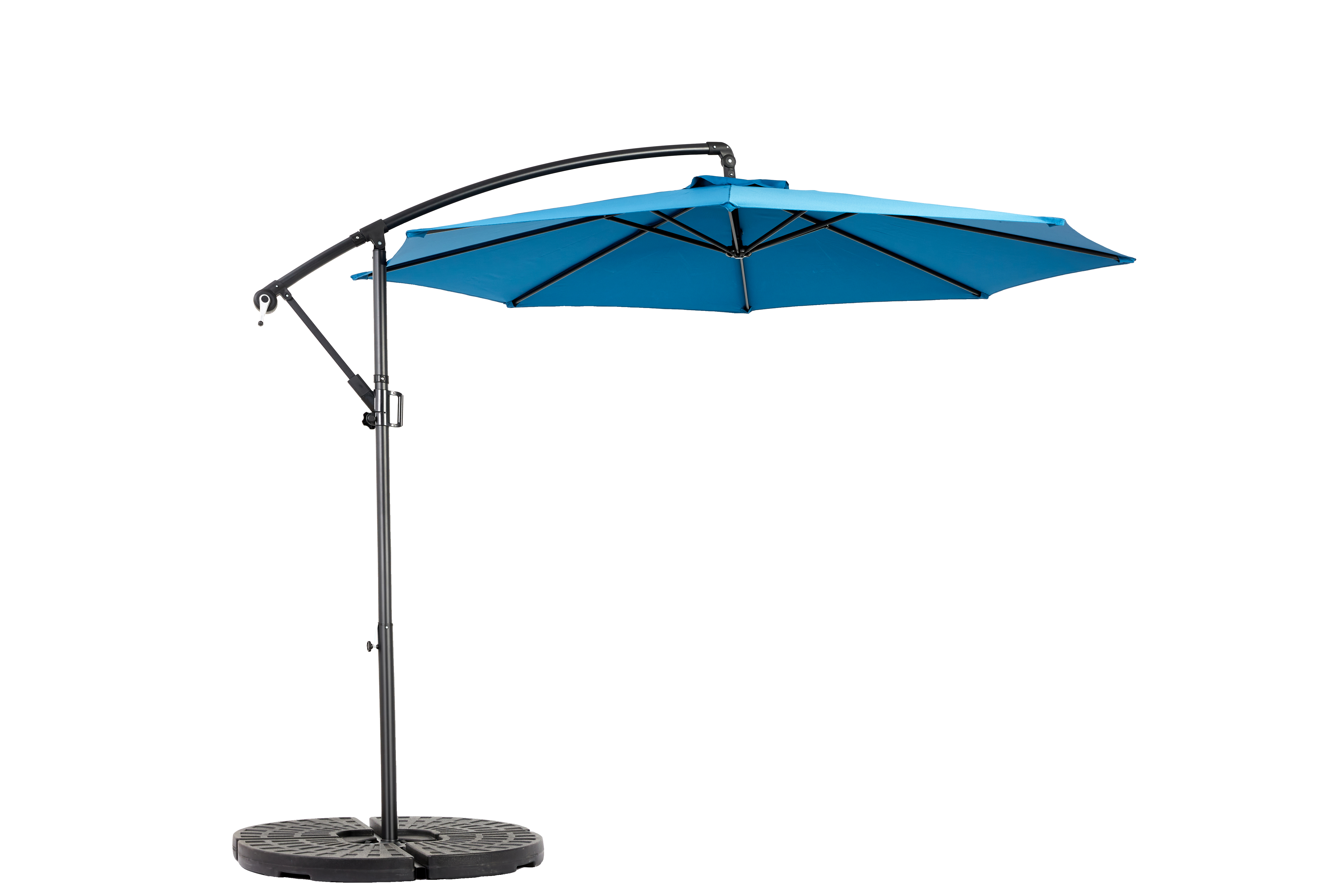 Double Sided Outdoor Umbrella, 14.8 Ft Rectangular Large with Crank, Blue