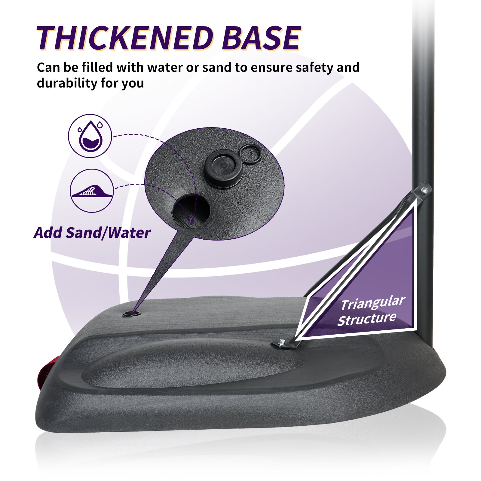 Outdoor Basketball Hoop with Height Adjustable Stand and Shock-Absorbing Basket, Red Silk-Screen Design