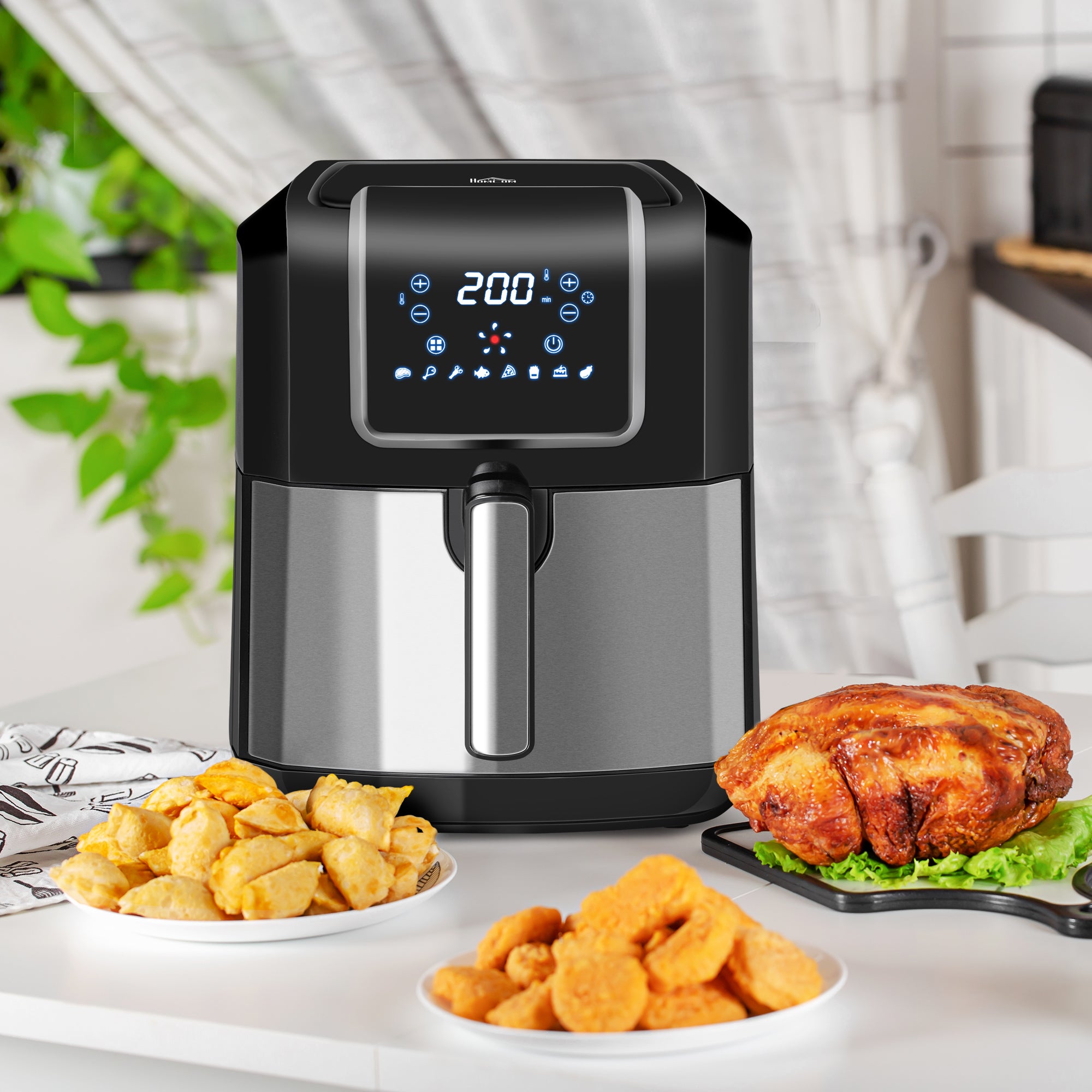 Air Fryer 6.5L 1700W, 8 Menus, LED Display, Non-Stick Basket for Oil-Free Cooking