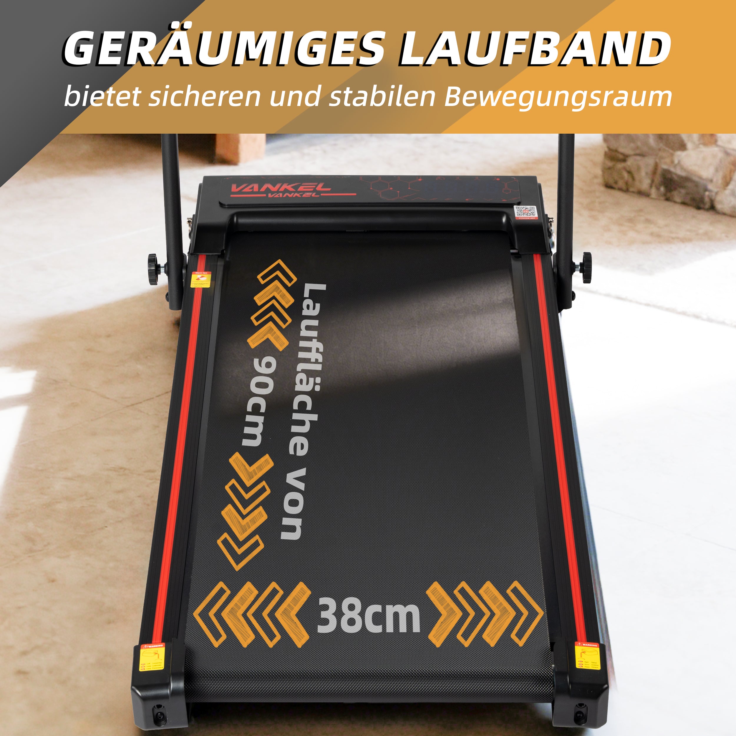 Electric Treadmill, Foldable with App Remote Control and LED Display, 12 km/h 0.75 HP Black