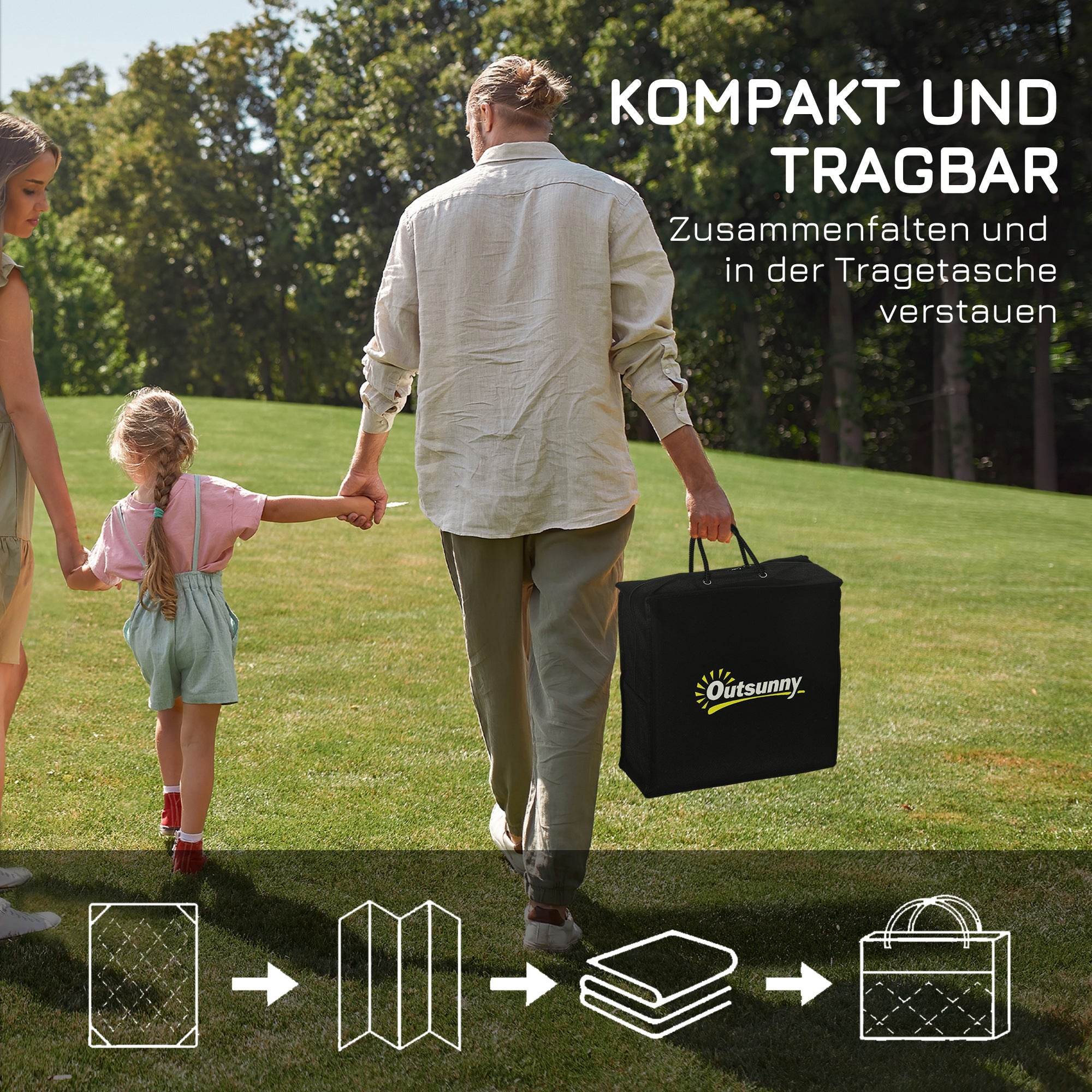 Outdoor Rug, Weatherproof Plastic, 182x274cm Double-Sided Design, Grey and White