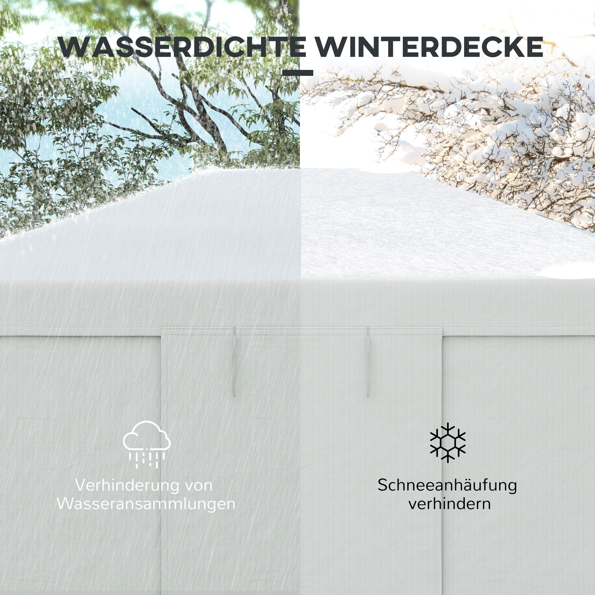 Replacement Roof Set for Gazebo, Waterproof 2 Side Walls, White