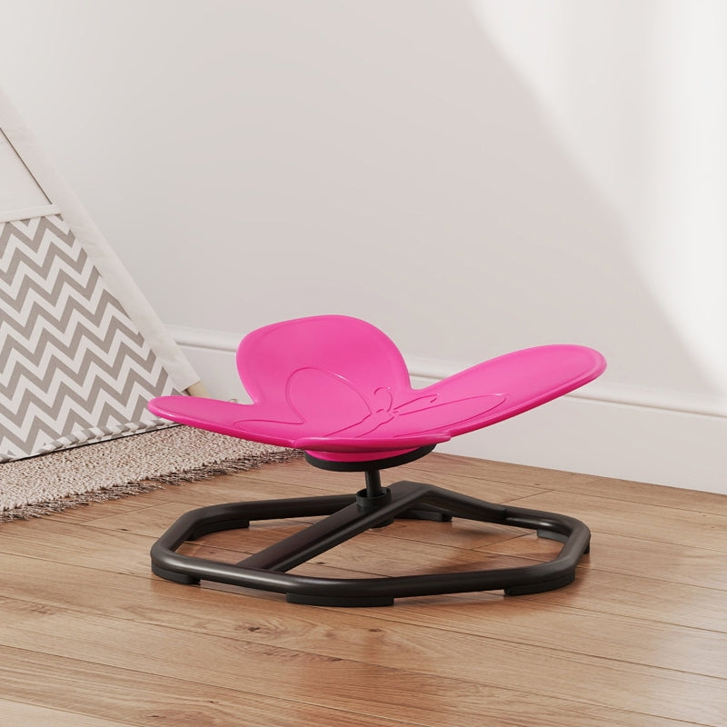 Butterfly-Shaped Swivel Chair, Sensory Spinning for Balance & Coordination, Pink
