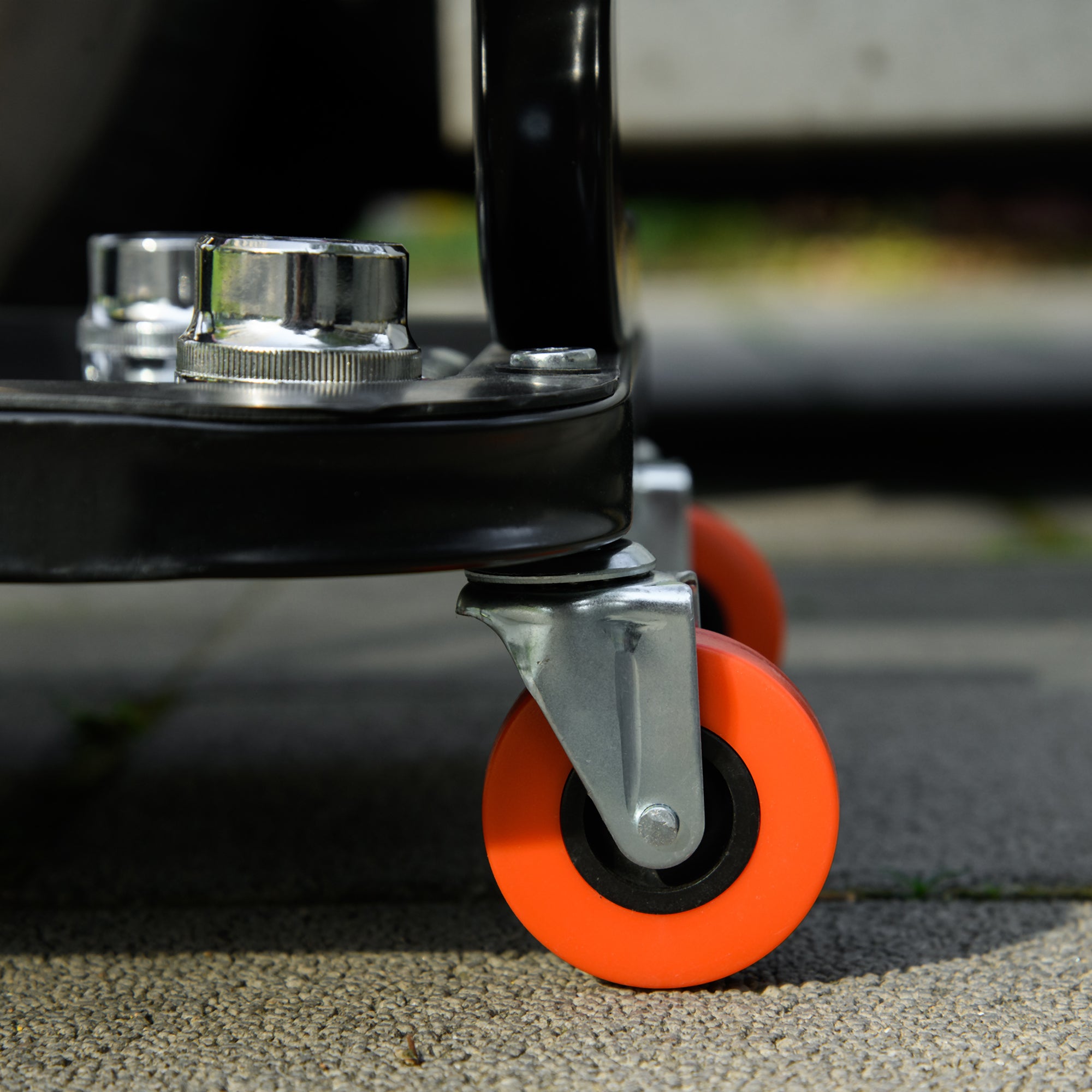 Workshop Stool, Padded Seat, Storage, Steel, Red