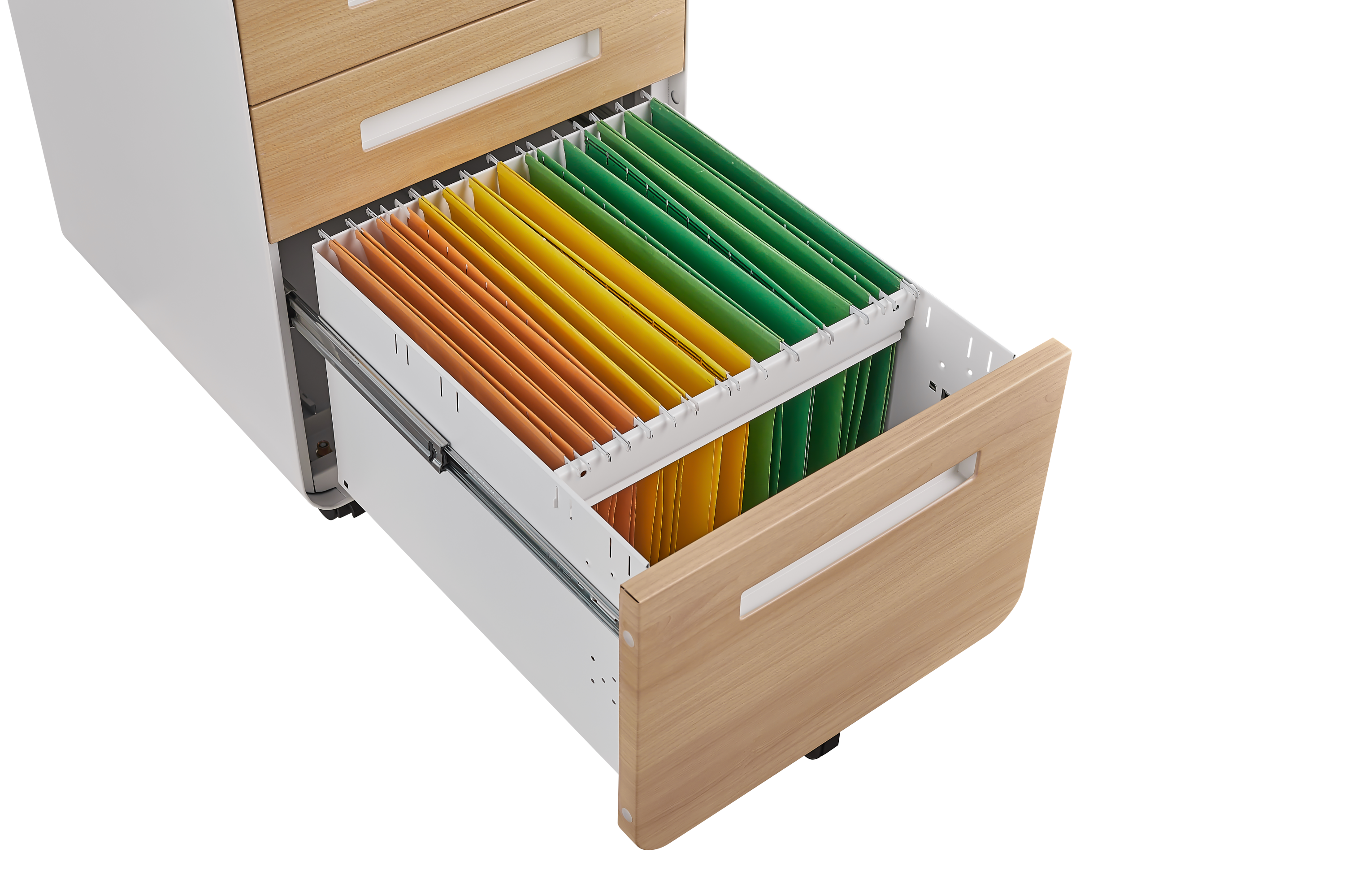 Mobile File Cabinet, 3 Drawer Under Desk Storage Legal/A4 Anti-Tilt Steel, White