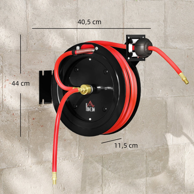 Wall-mounted Garden Hose Reel, Automatic Retraction, 15+1m, Metal