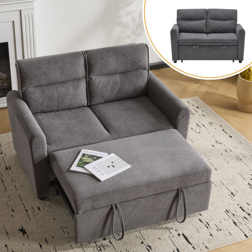 Sofa Bed, Modern 2-Seater with Pull-Out & Adjustable Backrest, Space-Saving