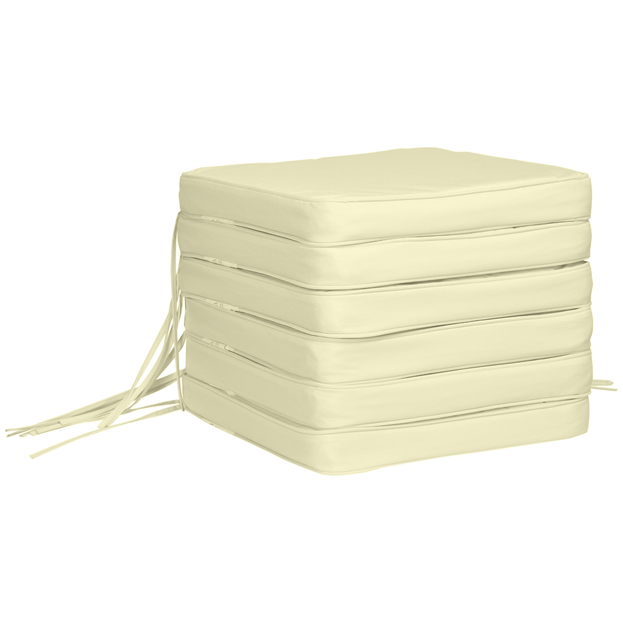 Chair Cushion Set of 6 Pieces 42Lx42Wx5T cm Cream White