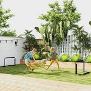 Football Goal Set of 2, Foldable with Metal Frame, Black