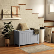 Storage Chest Modern Storage Trunk with Safety Hinges and Handles Grey